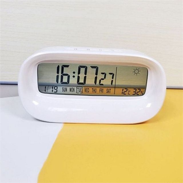 인테리어 탁상용 시계 디지털 온습도 표시 시계 습도계 알람