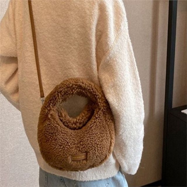 복조리 여성 뽀글이 가방 데일리 여성 숄더 가방 겨울 숄더백