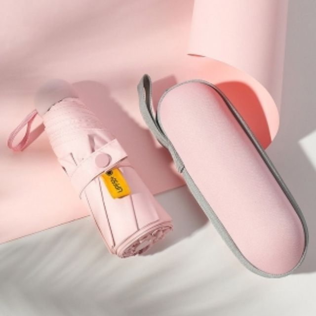 캡슐 5단 양우산 핑크 암막우산 5단우산