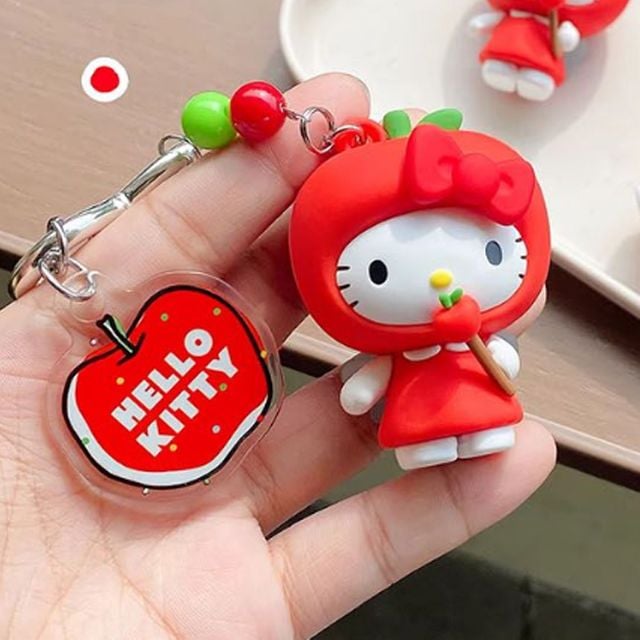 사과요정 헬로키티 카라비너 키링 1P 키홀더 백참 차키 열쇠고리 선물